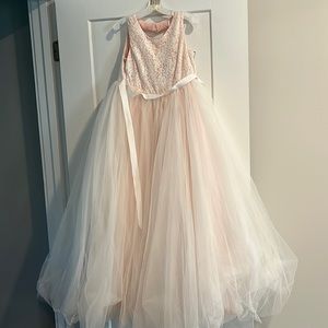 David’s Bridal flower girl dress with heart back